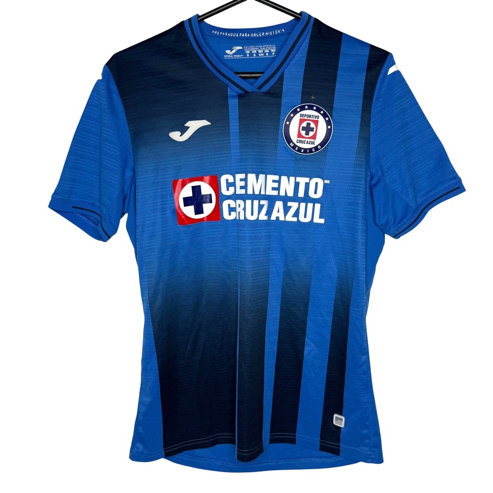Joma Cruz Azul Home Soccer Jersey Mens Small Blue Navy Striped 2021 - 2022